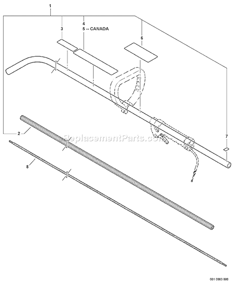 Page K Diagram and Parts List for GT-200R 05084366 - 05147267 Echo Trimmer
