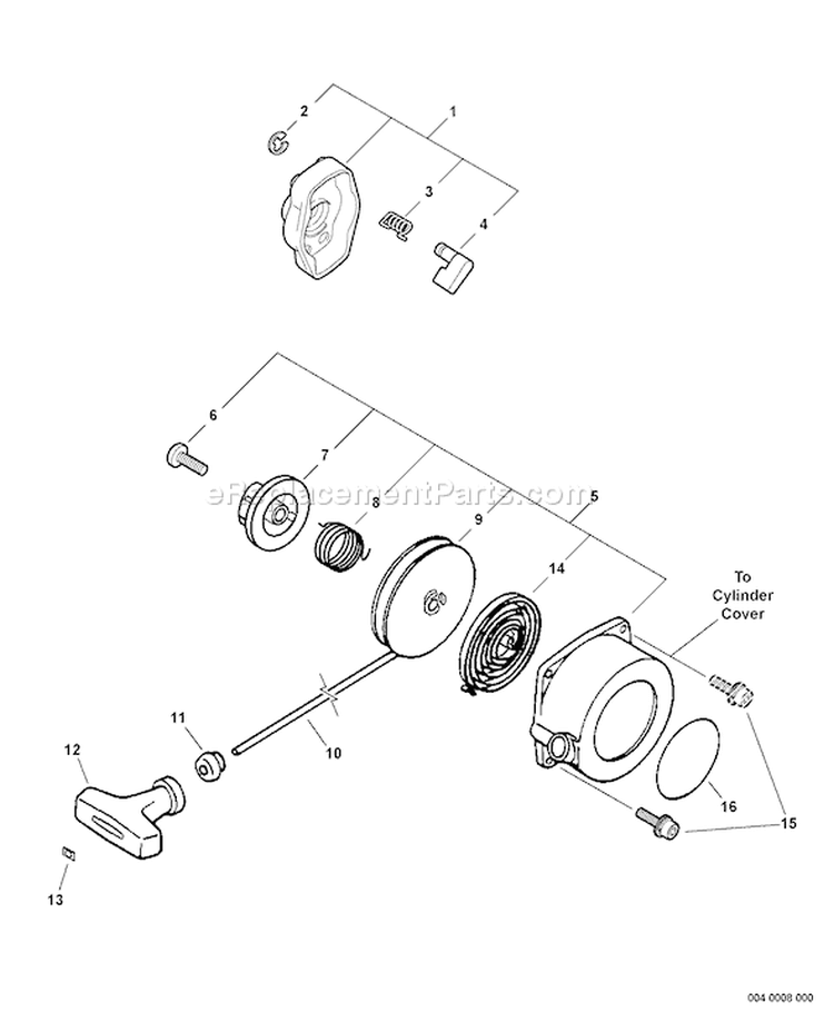 Page O Diagram and Parts List for GT-200R 05147268 - 05999999 Echo Trimmer