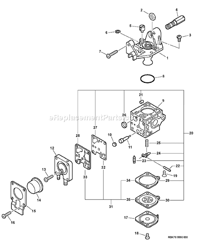 Page A Diagram and Parts List for GT-200R 07003017 - 07003100 Echo Trimmer