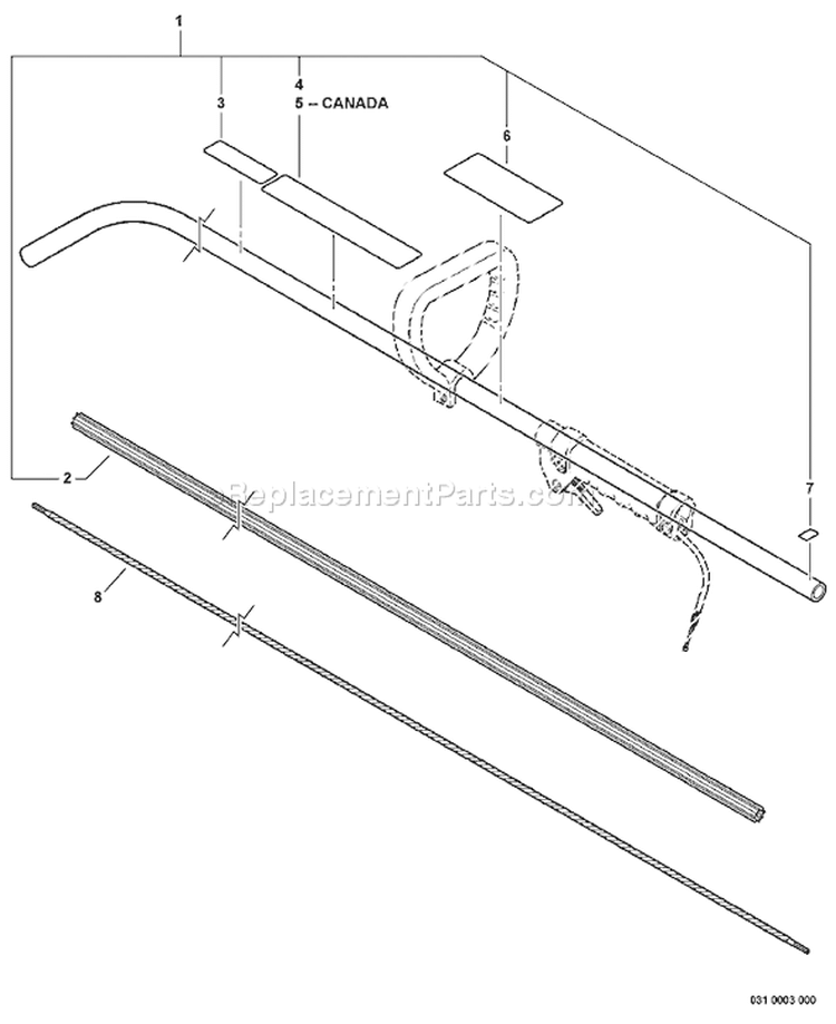 Page K Diagram and Parts List for GT-200R 07001001 - 07003016 Echo Trimmer