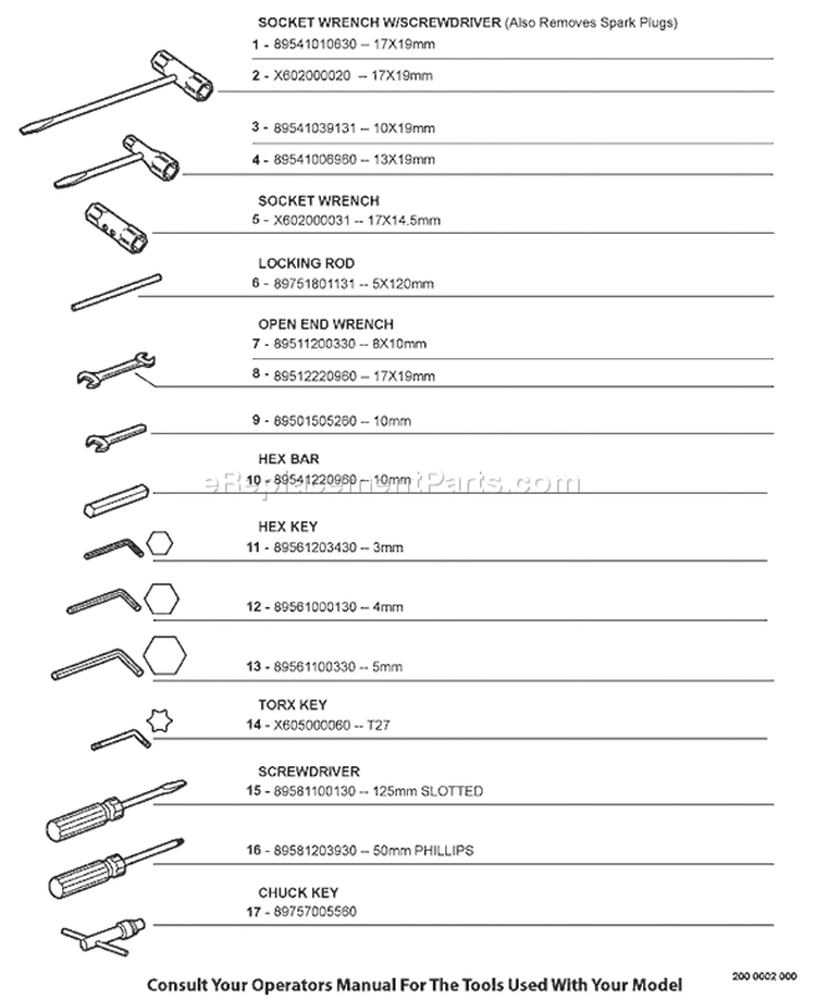 Page P Diagram and Parts List for GT-200R 10001001 - 10002729 Echo Trimmer