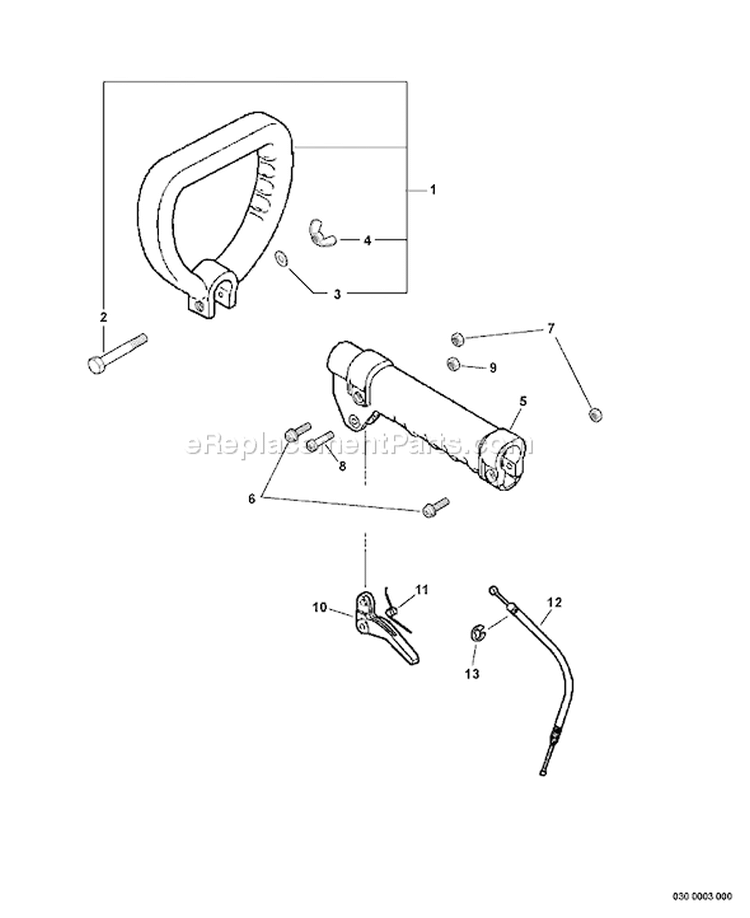 Page H Diagram and Parts List for GT-200R 10002730 - 10999999 Echo Trimmer