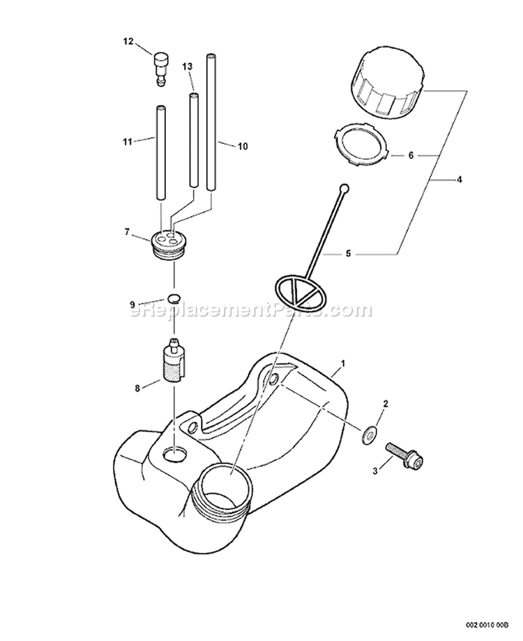 Page F Diagram and Parts List for GT-200R S80113001001 - S80113999999 Echo Trimmer