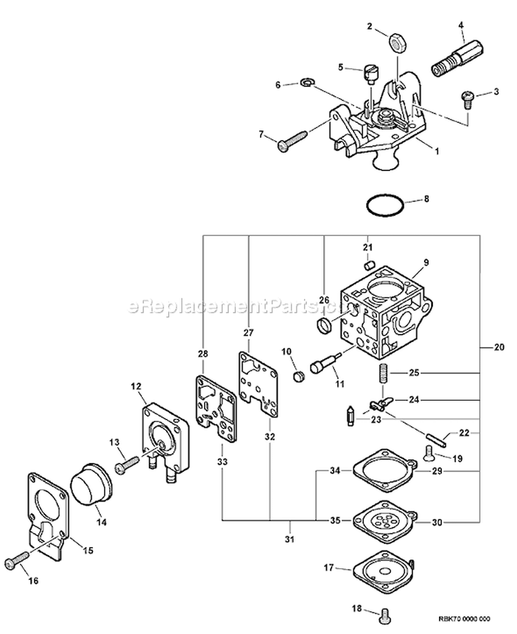 Page A Diagram and Parts List for GT-200I 07003498 - 07004336 Echo Trimmer