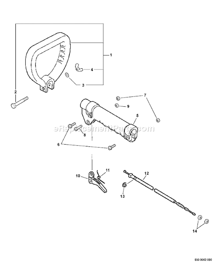 Page H Diagram and Parts List for GT-201R 02001001- 02999999 Echo Trimmer
