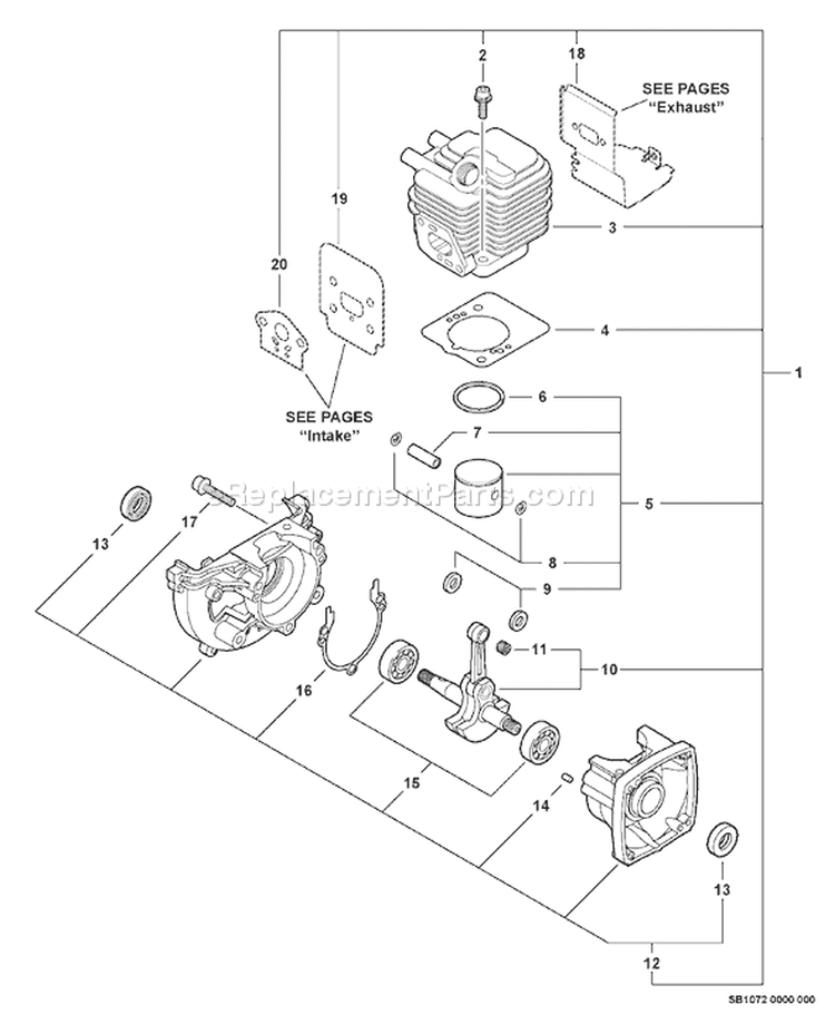 Page C Diagram and Parts List for GT-201R 09001001 - 09006616 Echo Trimmer