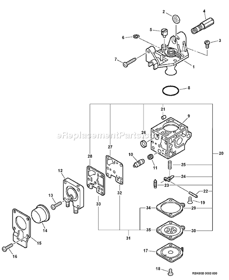 Page A Diagram and Parts List for GT-201I 06001001 - 06001644 Echo Trimmer