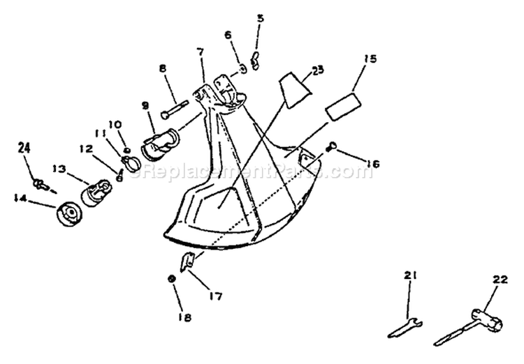 Page E Diagram and Parts List for GT-2102 001001 - 051000 Echo Trimmer