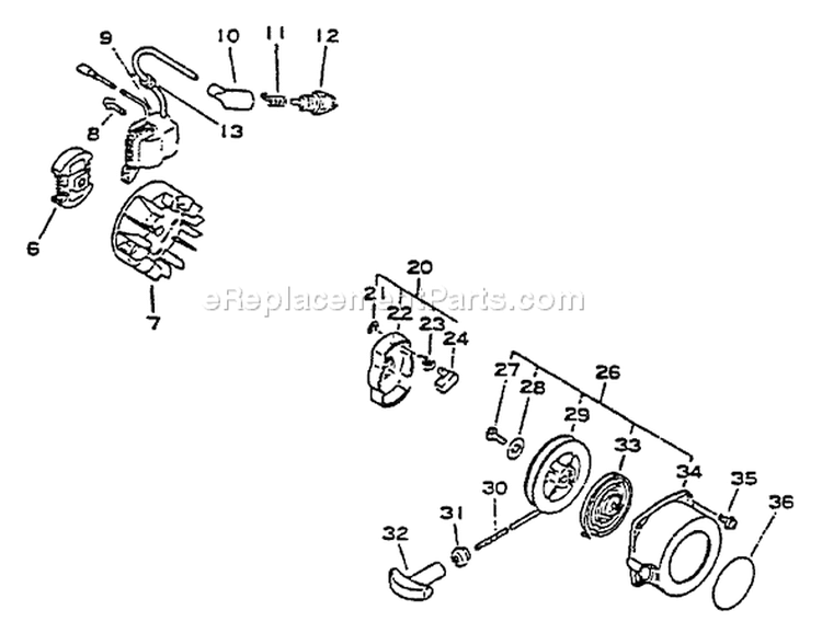 Page G Diagram and Parts List for GT-2102 001001 - 051000 Echo Trimmer