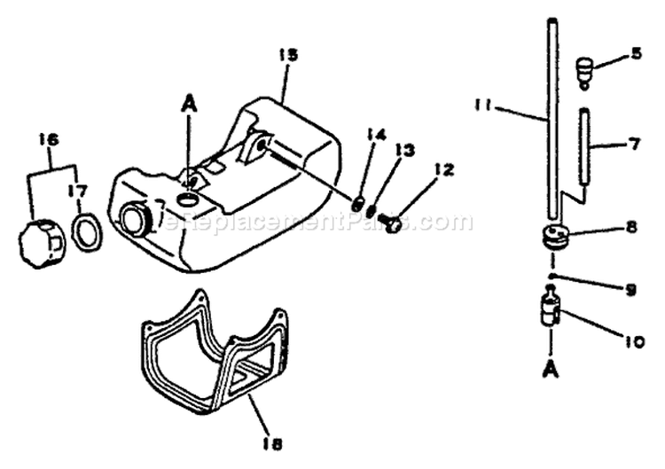 Page D Diagram and Parts List for GT-2102 001001 - 051000 Echo Trimmer