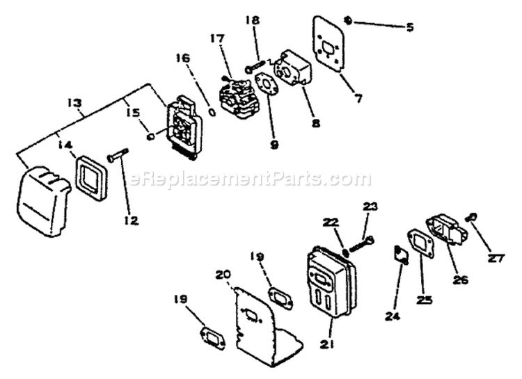 Page F Diagram and Parts List for GT-2102 001001 - 051000 Echo Trimmer