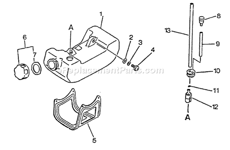Page D Diagram and Parts List for GT-2103 001001 - 031001 Echo Trimmer