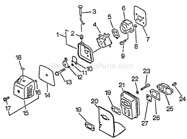 Page F Diagram and Parts List for GT-2103 After S/N 031001 Echo Trimmer