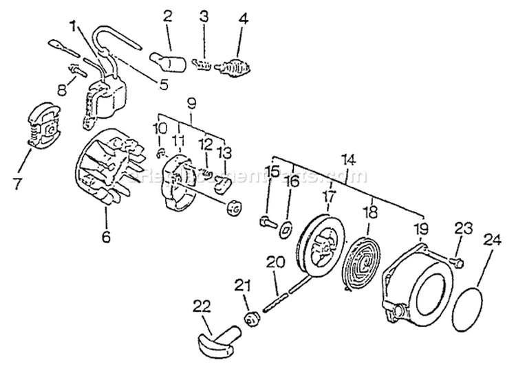 Page G Diagram and Parts List for GT-2103 After S/N 031001 Echo Trimmer
