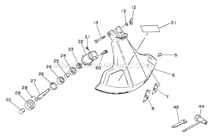 Page F Diagram and Parts List for GT-2200  Echo Trimmer