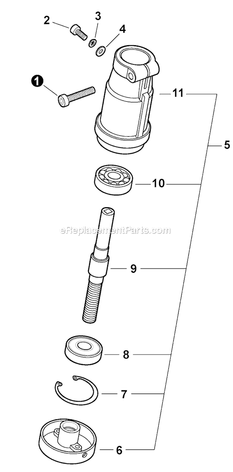Gear Case Diagram and Parts List for GT-225I S08612001001-S08612999999 Echo Trimmer