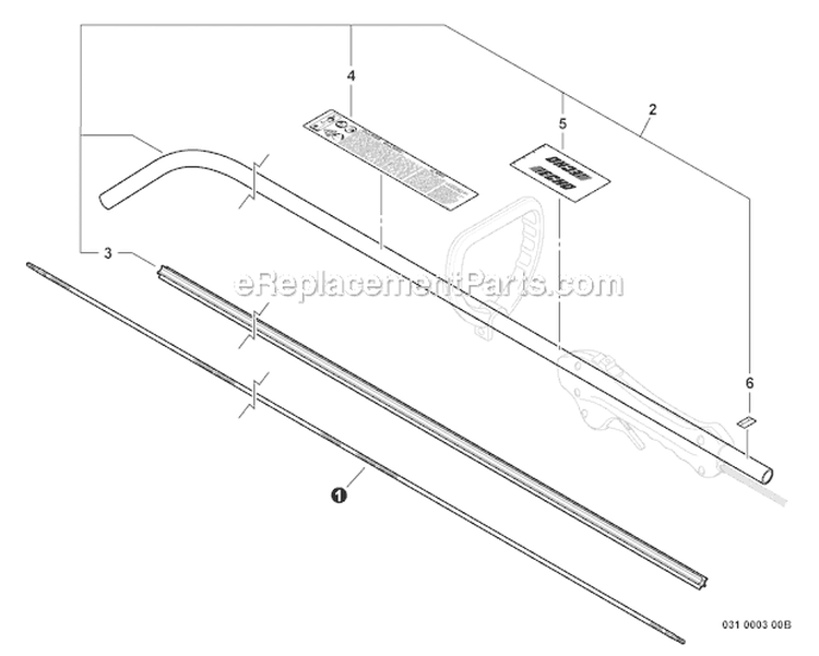Main Pipe, Flexible Driveshaft Diagram and Parts List for GT-225I S08612001001-S08612999999 Echo Trimmer
