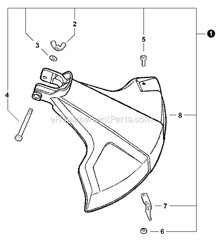 Debris Shield Plastic Diagram and Parts List for GT-225I S54711001001-S54711999999 Echo Trimmer