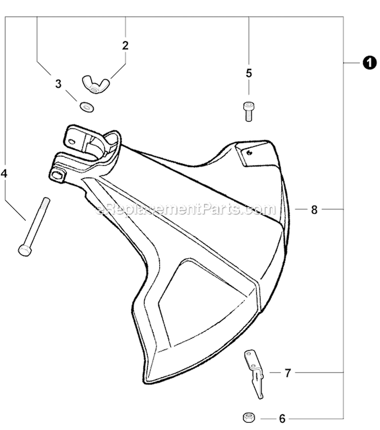 Debris Shield Plastic Diagram and Parts List for GT-225I S54813001001-S54813999999 Echo Trimmer