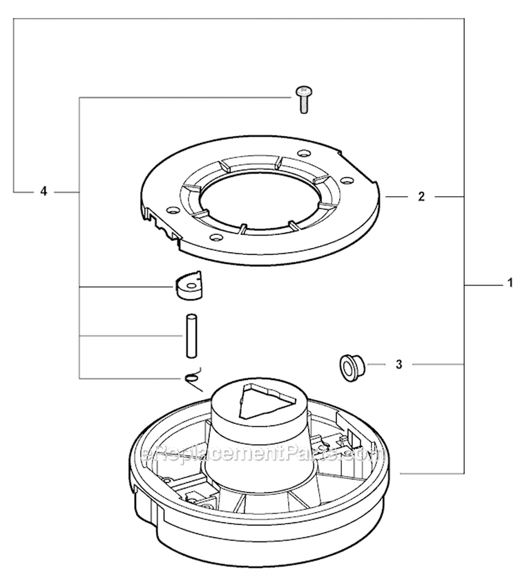 2-Line Rapid Loader Head Diagram and Parts List for GT-225 S08612001001-S08612999999 Echo Trimmer