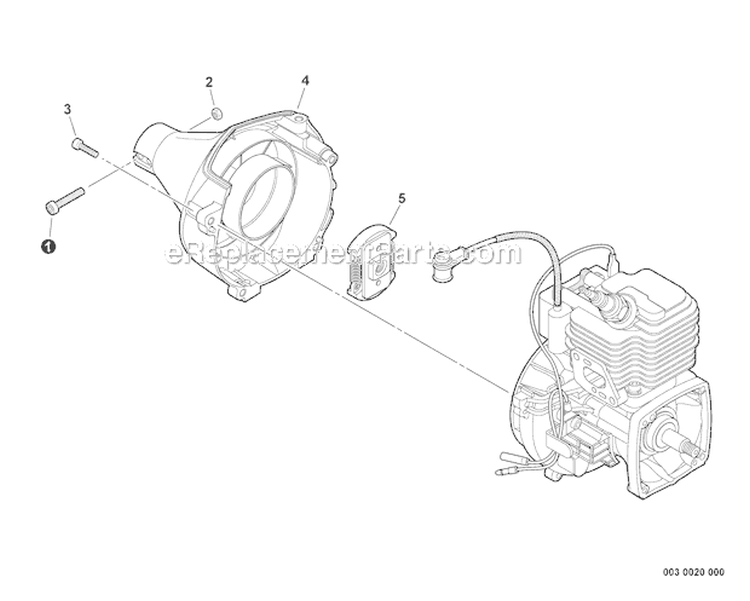 Fan Case, Clutch Diagram and Parts List for GT-225 S08612001001-S08612999999 Echo Trimmer