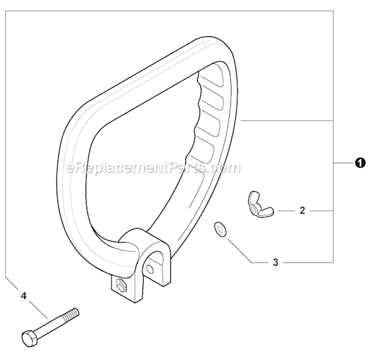Front Handle Diagram and Parts List for GT-225 S08612001001-S08612999999 Echo Trimmer