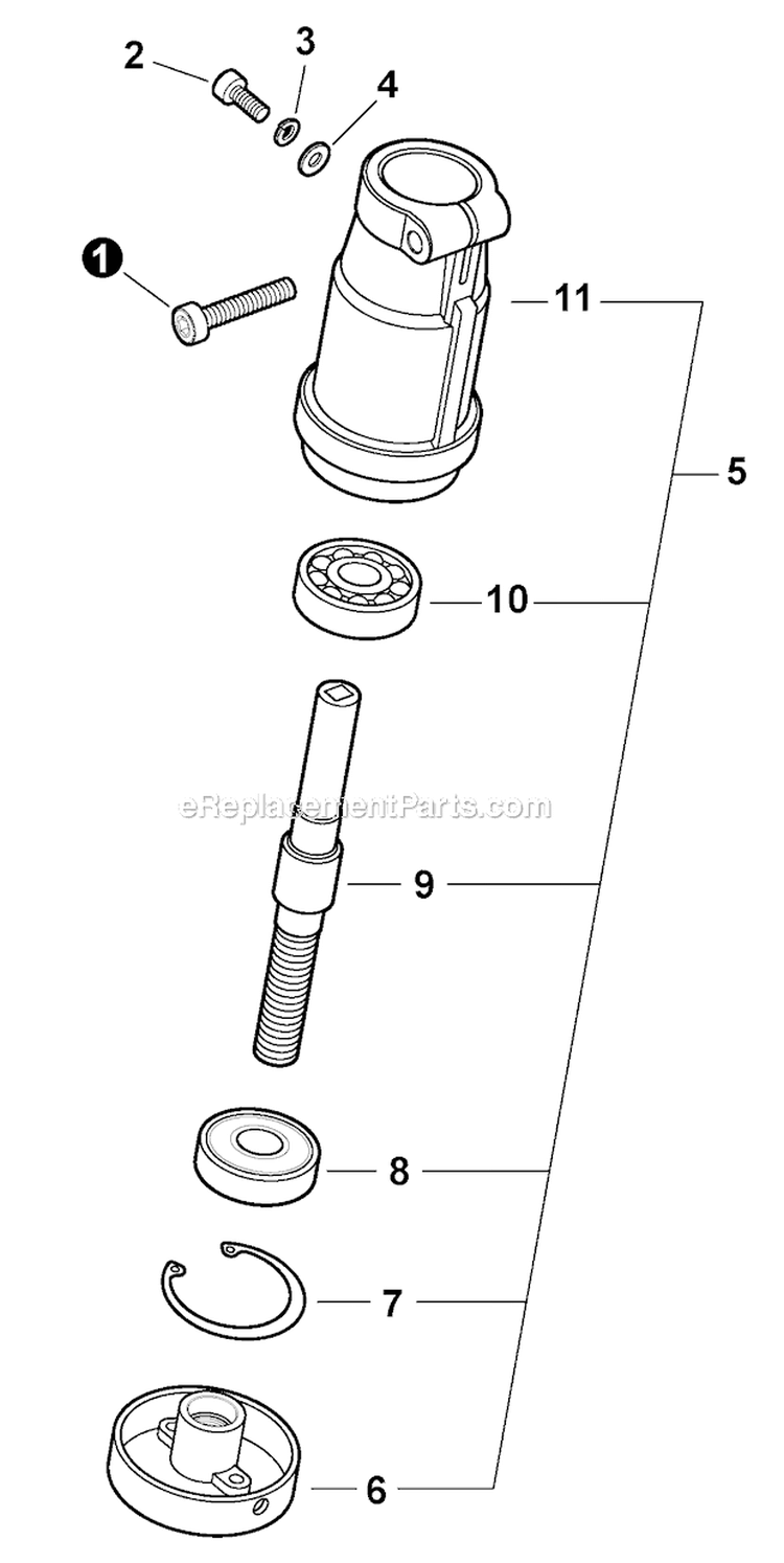 Gear Case Diagram and Parts List for GT-225 S09313001001-S09313999999 Echo Trimmer