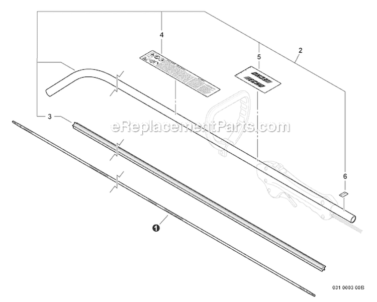 Main Pipe, Flexible Driveshaft Diagram and Parts List for GT-225 S09911001001-S09911999999 Echo Trimmer