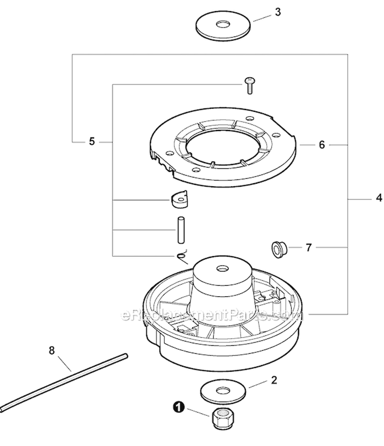 Rapid Loader Head Diagram and Parts List for GT-225 S53912001001-S53912999999 Echo Trimmer