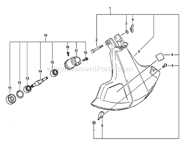 Page E Diagram and Parts List for GT-230 05002764 - 05006268 Echo Trimmer