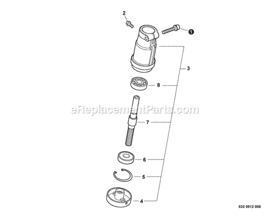 Gear_Case Diagram and Parts List for GT-230 S85712001001 - S85712999999 Echo Trimmer