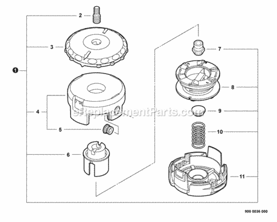 Speed-Feed_400_Trimmer_Head Diagram and Parts List for GT-230 S85811001001 - S85811999999 Echo Trimmer