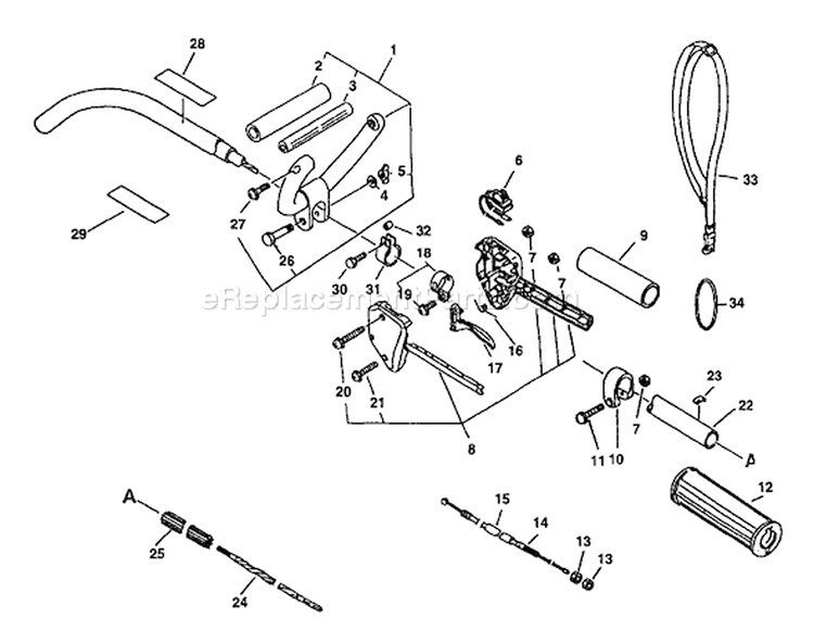 Page B Diagram and Parts List for GT-2400 001001 - 103574 Echo Trimmer
