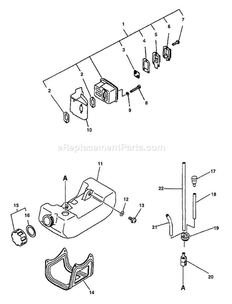Page D Diagram and Parts List for GT-2400 001001 - 103574 Echo Trimmer