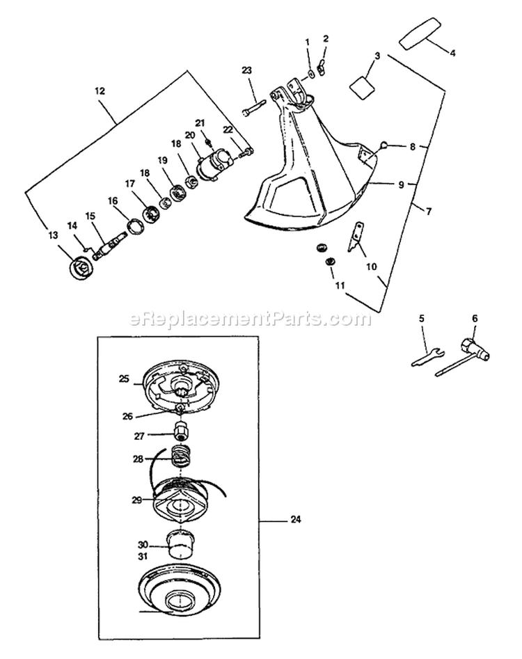 Page F Diagram and Parts List for GT-2400 001001 - 103574 Echo Trimmer