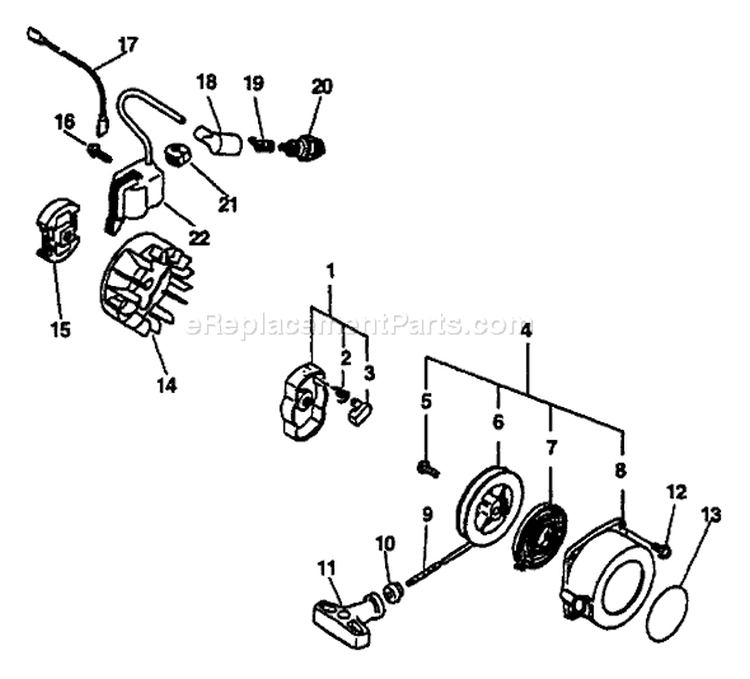 Page F Diagram and Parts List for GT-2400 Type 1E Echo Trimmer