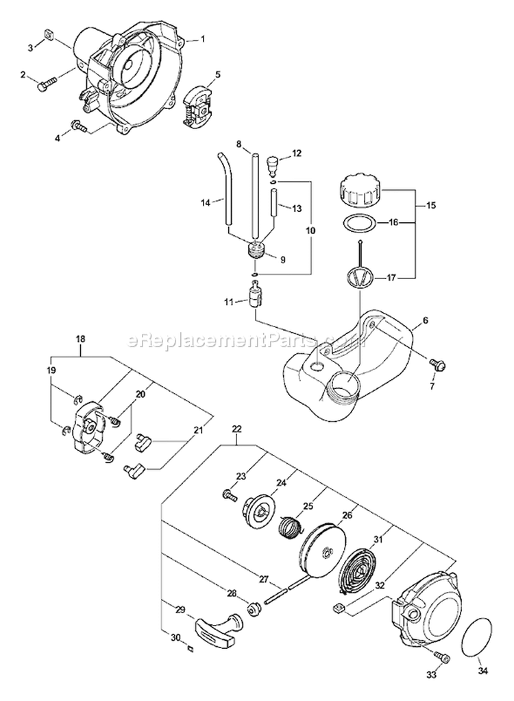 Page C Diagram and Parts List for GT-251 09001001 - 09999999 Echo Trimmer