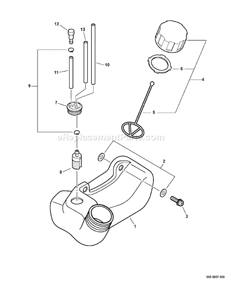 Page F Diagram and Parts List for GT-251 S72512001001 - S72512999999 Echo Trimmer