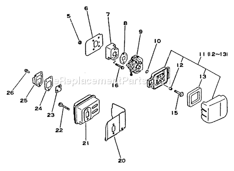 Page F Diagram and Parts List for HC-1001 001001 - 008000 Echo Hedge Trimmer