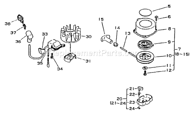 Page G Diagram and Parts List for HC-1001 008001 - 017000 Echo Hedge Trimmer