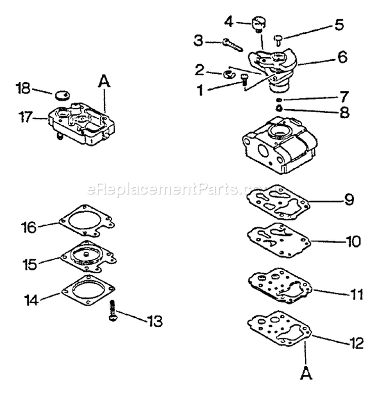 Page A Diagram and Parts List for HC-1001 017001 - 024000 Echo Hedge Trimmer