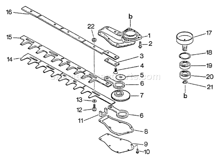 Page D Diagram and Parts List for HC-1001 After S/N 024001 Echo Hedge Trimmer