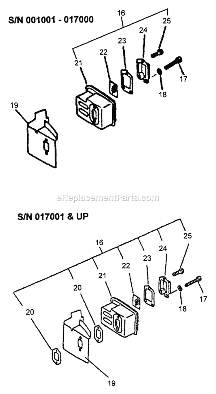 Muffler Assembly Diagram and Parts List for HC-1500  Echo Hedge Trimmer
