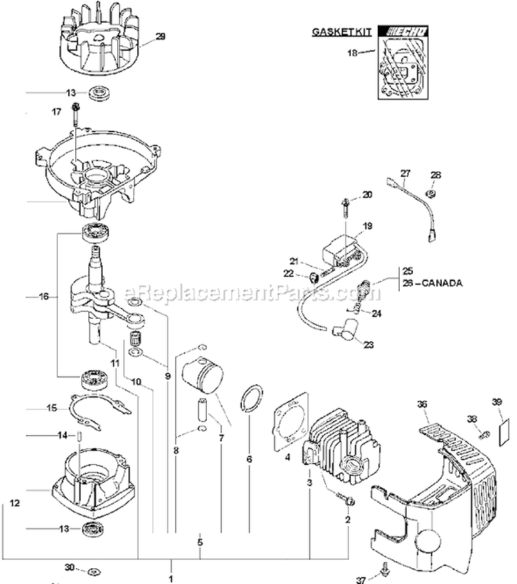 Page C Diagram and Parts List for HC-150I 08001001 - 08999999 Echo Hedge Trimmer