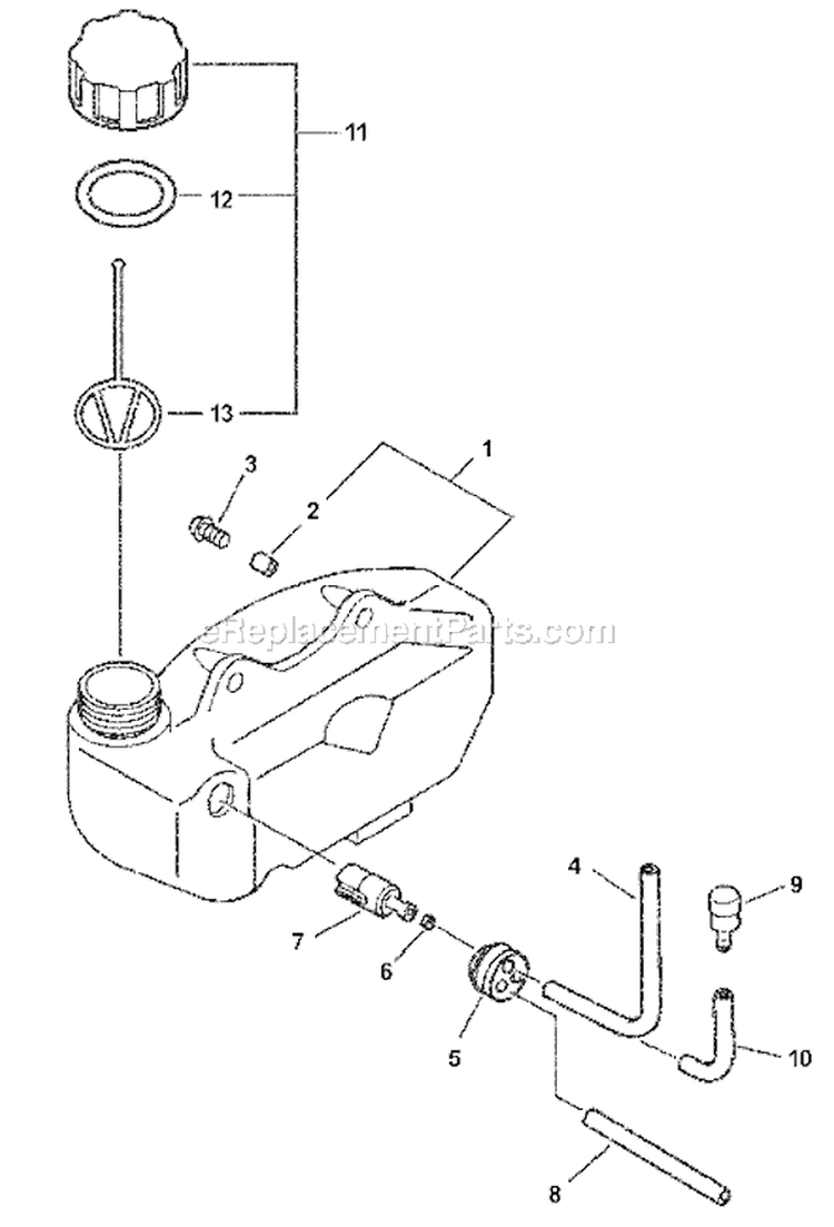Page E Diagram and Parts List for HC-150I 08001001 - 08999999 Echo Hedge Trimmer