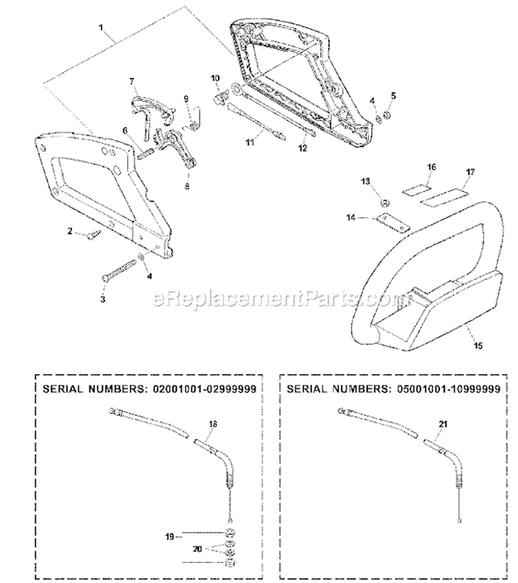 Page F Diagram and Parts List for HC-150I 08001001 - 08999999 Echo Hedge Trimmer