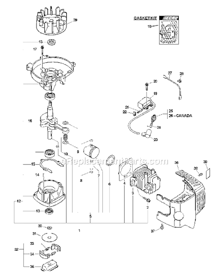 Page C Diagram and Parts List for HC-150I 09001001 - 09999999 Echo Hedge Trimmer
