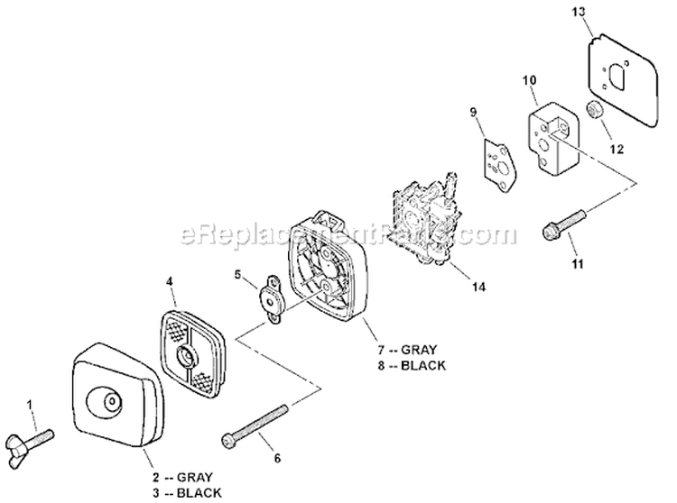 Page J Diagram and Parts List for HC-150I S76312001001 - S76312999999 Echo Hedge Trimmer