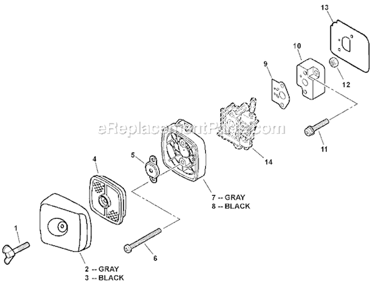 Page J Diagram and Parts List for HC-150I S83813001001 - S83813999999 Echo Hedge Trimmer