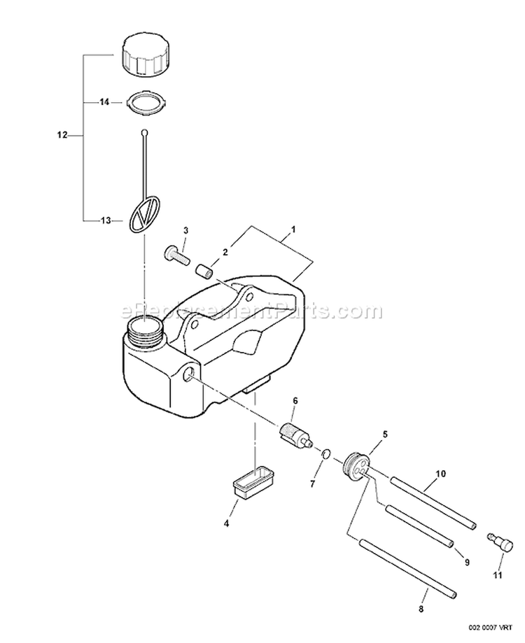 Page F Diagram and Parts List for HC-150 S83613001001 - S83613999999 Echo Hedge Trimmer